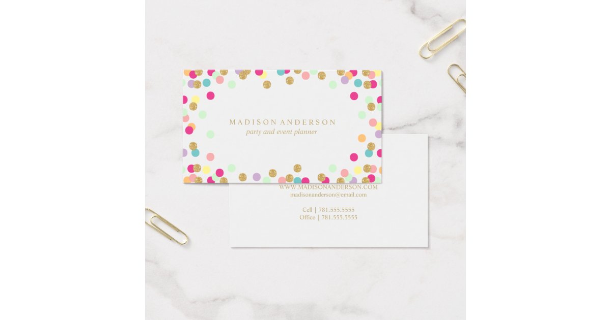 Confetti Party Business Cards