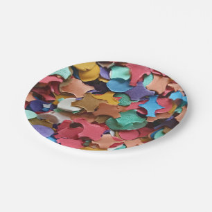 Confetti Party Carnival Colorful Paper Pieces Paper Plates