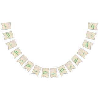 Confetti Party crocodile green beige Bunting Flags