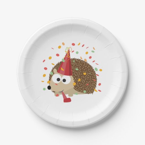 Confetti Party Hedgehog Paper Plates