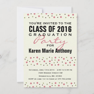 Confetti Party Invitation 2016 Graduation