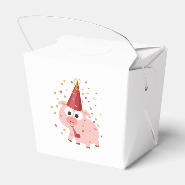 Confetti Party Pig Favor Boxes (Back Side)