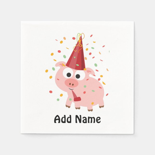 Confetti Party Pig Napkins (Front)
