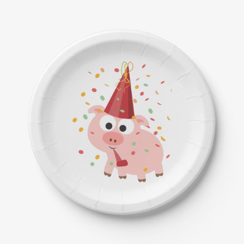 Confetti Party Pig Paper Plates