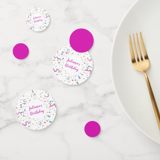 Confetti Party Pink and Blue Sparkle Birthday (Group)