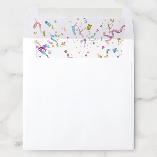 Confetti Party Pink and Blue Sparkle Envelope Liner (In Envelope)