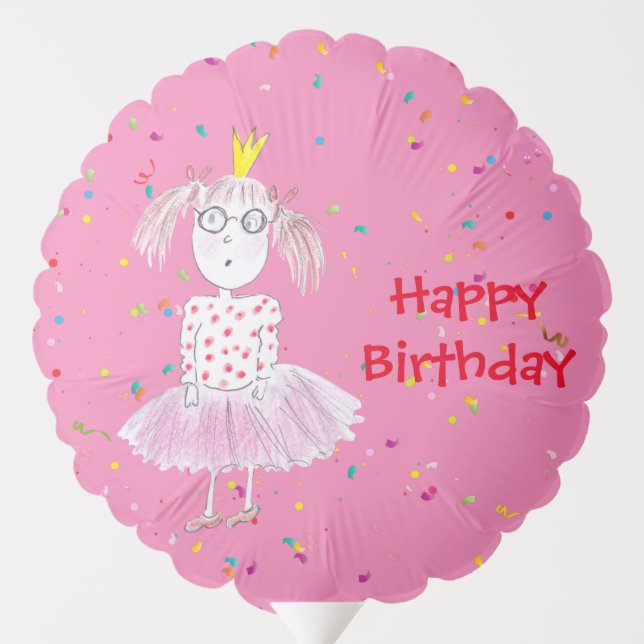 Confetti Party pink Balloon (Back)