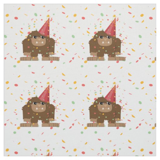 Confetti Party Sasquatch Bigfoot Fabric