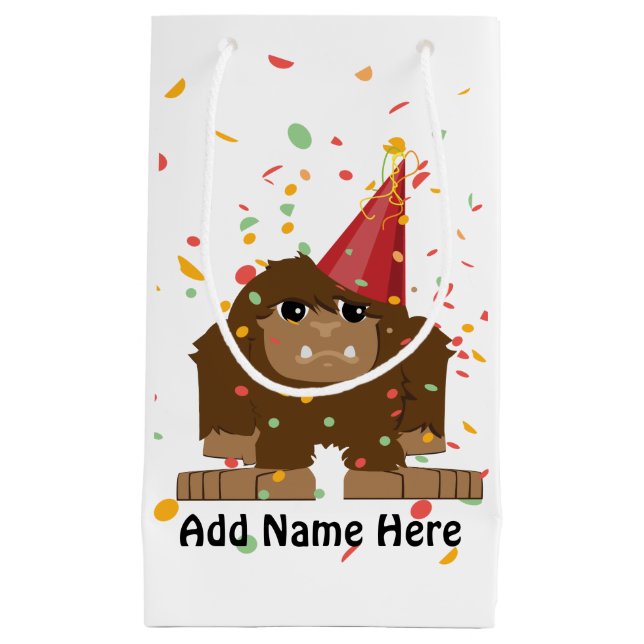 Confetti Party Sasquatch Bigfoot Small Gift Bag (Front)
