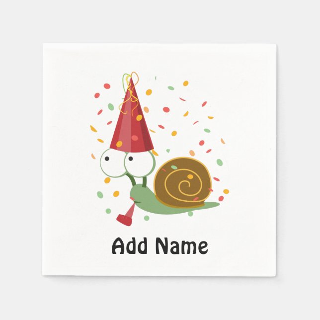 Confetti Party Snail Paper Napkins (Front)