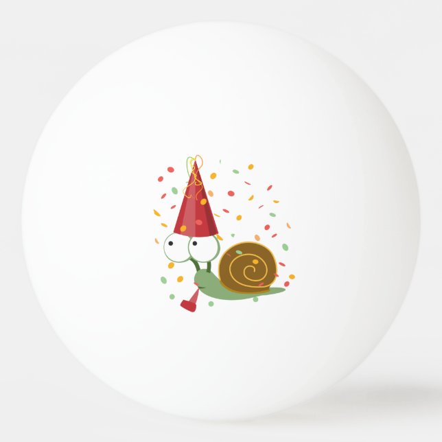 Confetti Party Snail Ping-Pong Ball (Front)