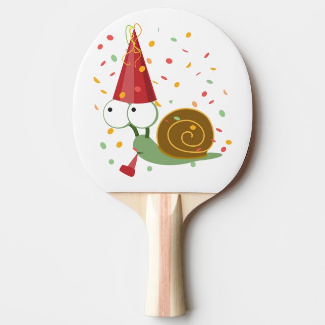 Confetti Party Snail Ping-Pong Paddle (Front)