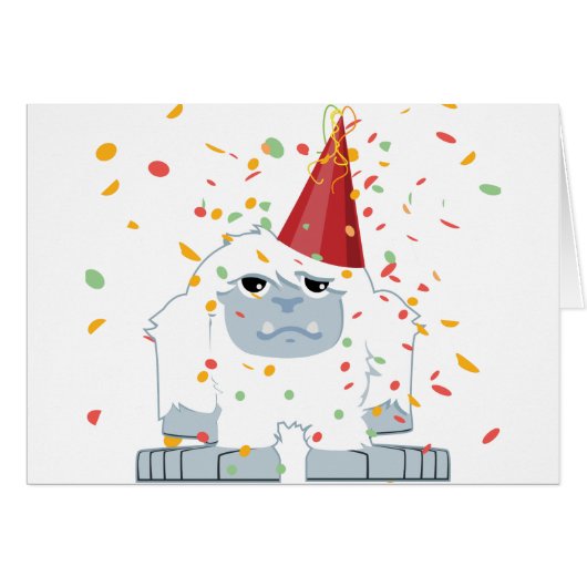 Confetti Party Yeti Cards (Front Horizontal)