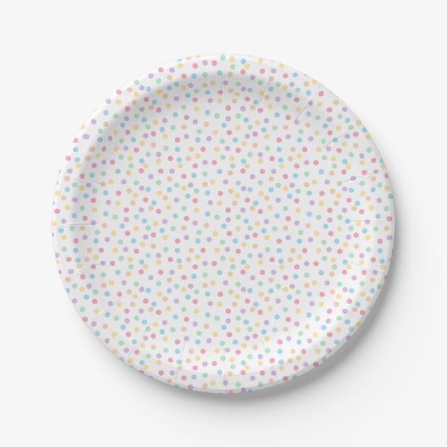 Confetti Pastels (Dots) Paper Plates (Front)
