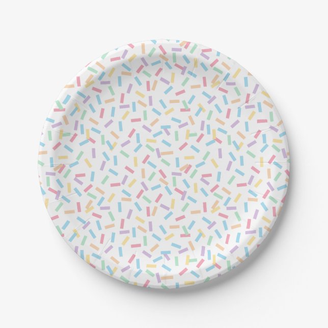 Confetti Pastels (Sprinkles) Paper Plates (Front)