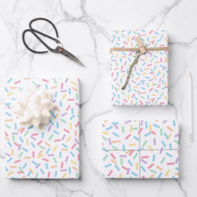  Confetti Pastels (Sprinkles) Wrapping Paper Sheets (Front)