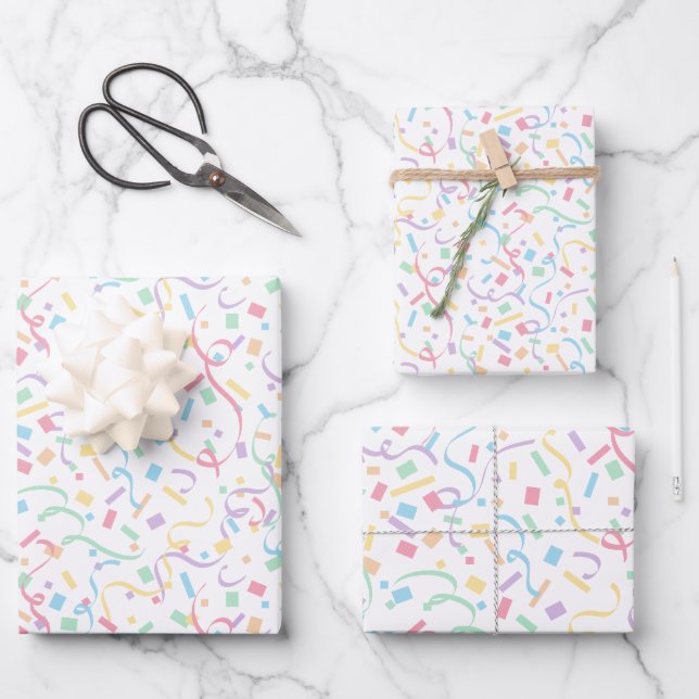  Confetti Pastels (Surprise) Wrapping Paper Sheets (Front)