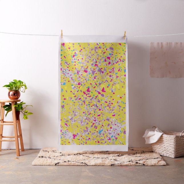 Confetti Pattern Yellow Fabric (In Situ)