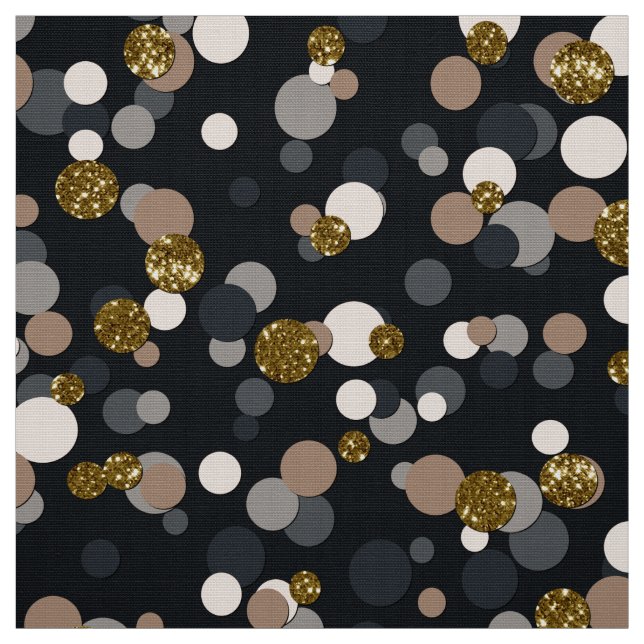 Confetti Peach, Maple, Gray and Gold Glitter  Fabric (Swatch)