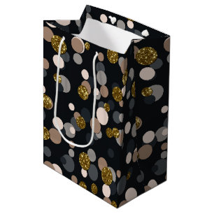 Confetti Peach, Maple, Gray and Gold Glitter Medium Gift Bag