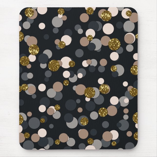 Confetti Peach, Maple, Gray and Gold Glitter Mouse Pad (Front)