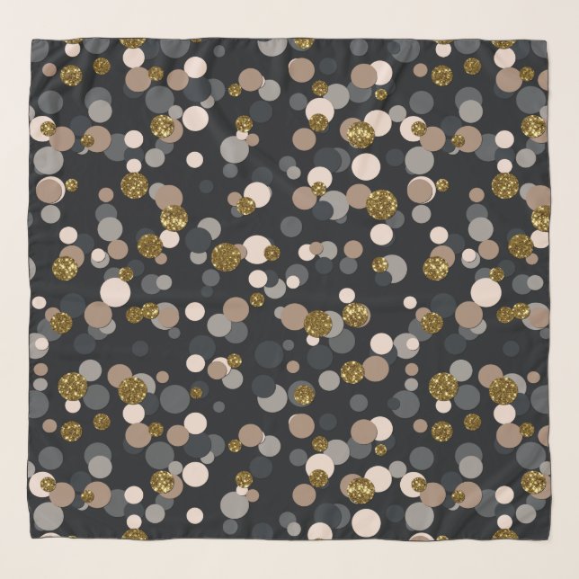 Confetti Peach, Maple, Gray and Gold Glitter Scarf (Front)
