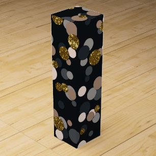 Confetti Peach, Maple, Gray and Gold Glitter Wine Box