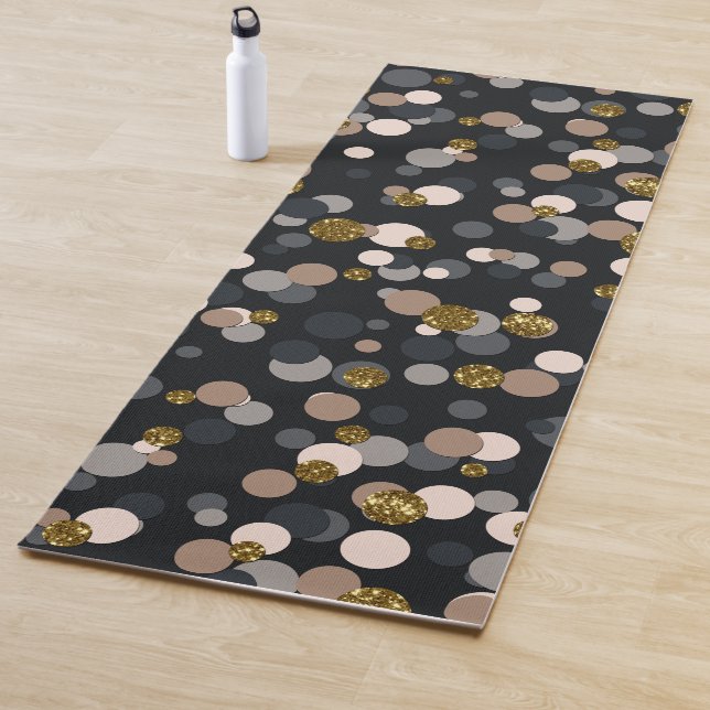 Confetti Peach, Maple, Gray and Gold Glitter Yoga Mat (In Situ)