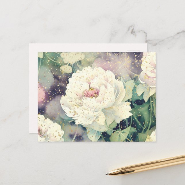 Confetti Peony Parade Postcard (Front/Back In Situ)