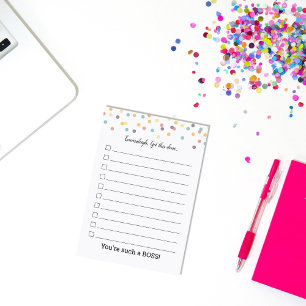 Confetti Personalized Lined Checklist Post-it Notes