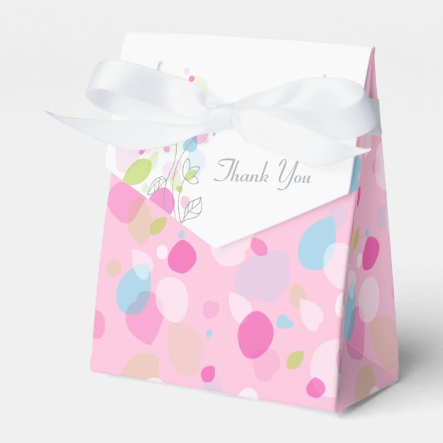Confetti petal flowers thank you wedding favor box (Front Side)