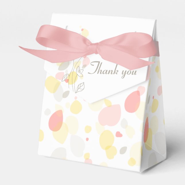 Confetti petal flowers thank you wedding favor box (Front Side)