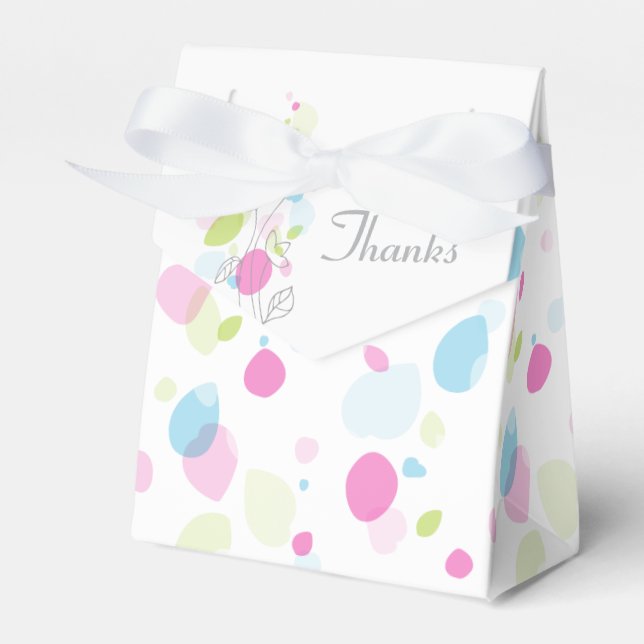 Confetti petal flowers thanks wedding favor box (Front Side)
