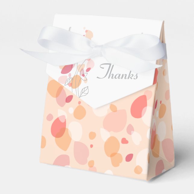 Confetti petal flowers thanks wedding favor box (Front Side)