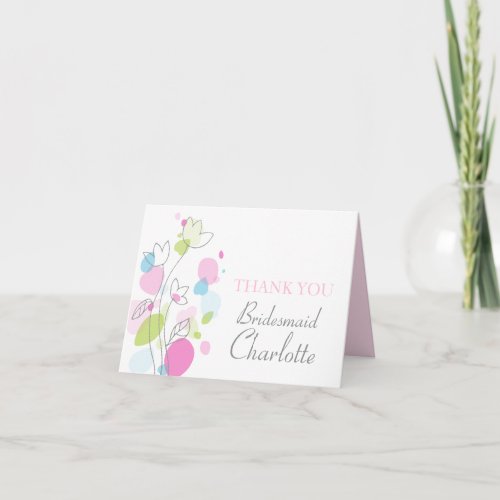 Confetti petals wedding bridesmaid thank you card