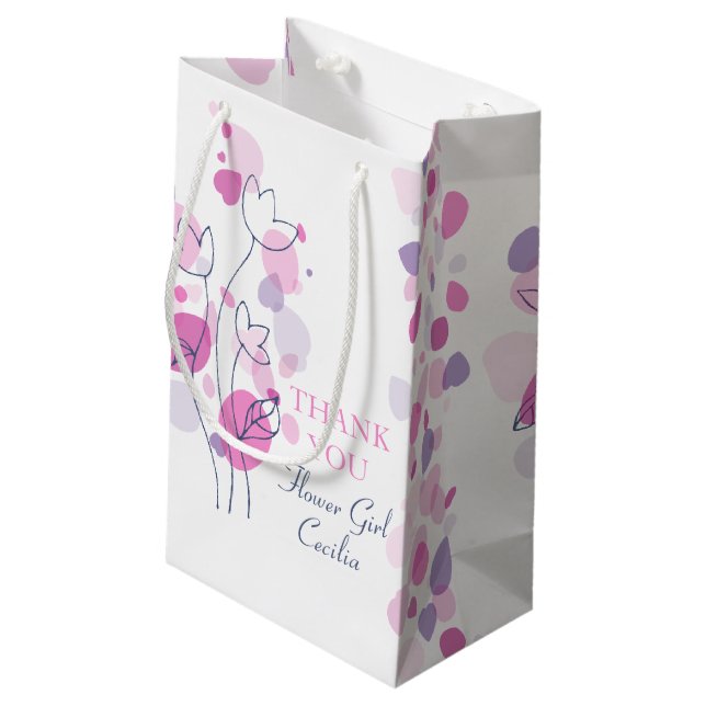 Confetti petals wedding flower girl favor gift bag (Back Angled)