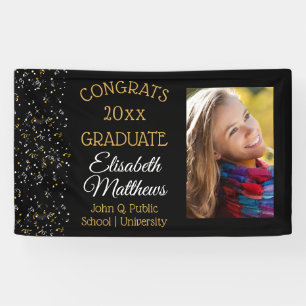 Confetti Photo Congrats Graduate Name   School Banner