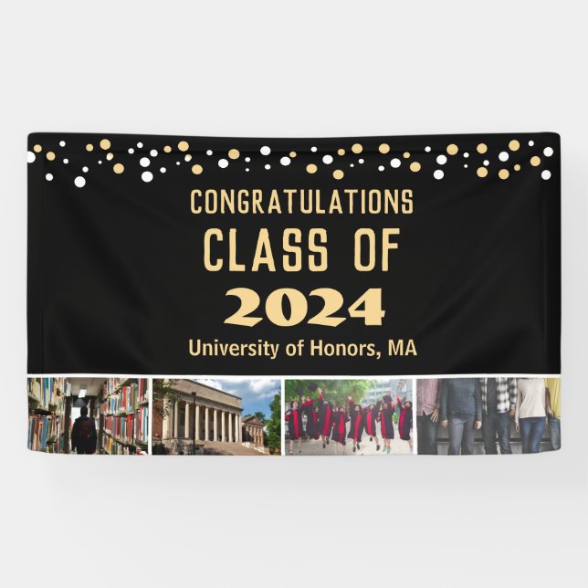 Confetti Photo Congratulations Class of Graduates Banner (Horizontal)