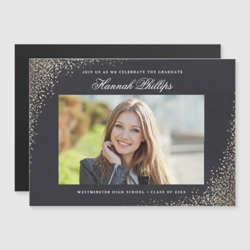 Confetti photo graduation announcement