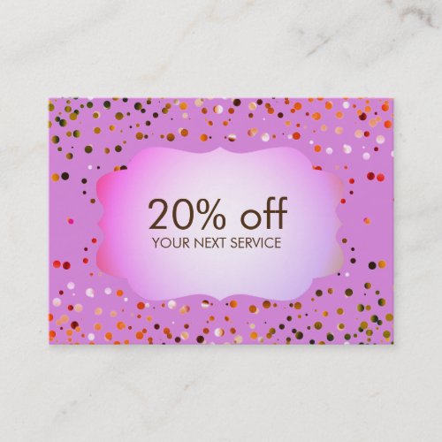 Confetti Pink Coupon Card Voucher Discount Gift