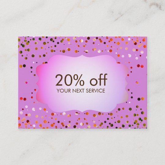 Confetti Pink Coupon Card Voucher Discount Gift