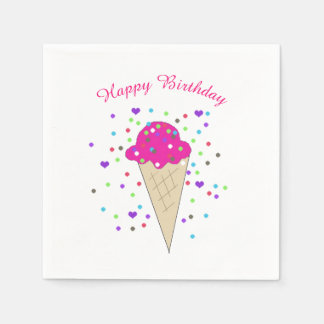 Confetti Pink Ice Cream Paper Napkins