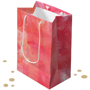 Confetti Pink Watercolor Abstract Painted Medium Gift Bag