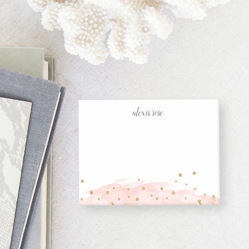 Confetti Pop  Blush Pink  Chic Personalized Post_it Notes