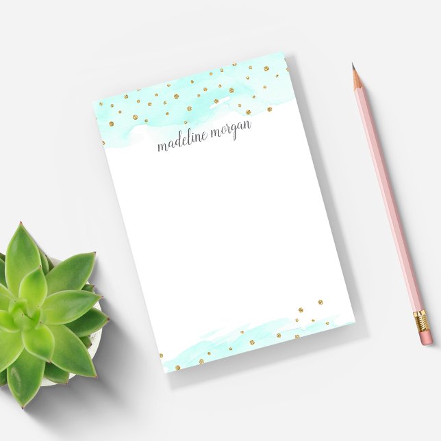 Confetti Pop | Mint | Personalized Post-it Notes (Creator Uploaded)