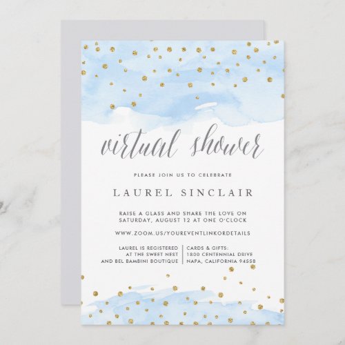Confetti Pop  Virtual Bridal or Baby Shower Invitation