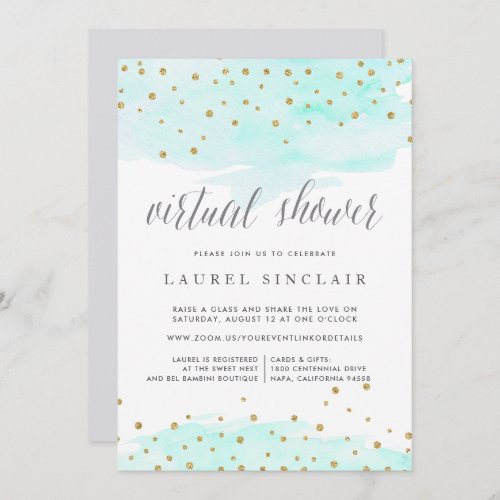 Confetti Pop  Virtual Bridal or Baby Shower Invitation