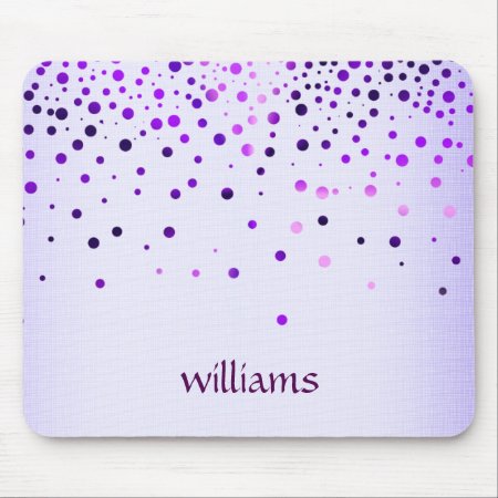 Confetti Purple Linen Glitter Girly Dots Mouse Pad