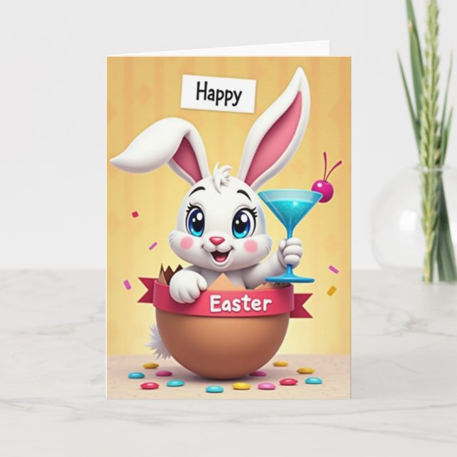 Confetti Rabbit Celebration Card (Front)