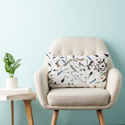 Confetti Rain Print Lumbar Pillow